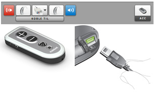 Velg riktig sammenkobling i skjermbildet [Akustiske parametre]. Phonak Target identifiserer tilkoblet utstyr automatisk. Du bare kobler dem til under tilpasningen.