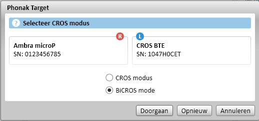 Phonak CROS Phonak CROS kan tilpasses som et CROS-system og som et BiCROS-system. Det er kompatibelt med alle trådløse Phonak Spice Generation-høreapparater.