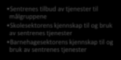 Sentrenes oppdragsforståelse Sentrenes resultatoppnåelse Sentrenes tilpasning til nytt mandat 2010 Forholdet mellom hvert enkelt senter og Utdanningsdirektoratet Sentrenes tilbud av tjenester til