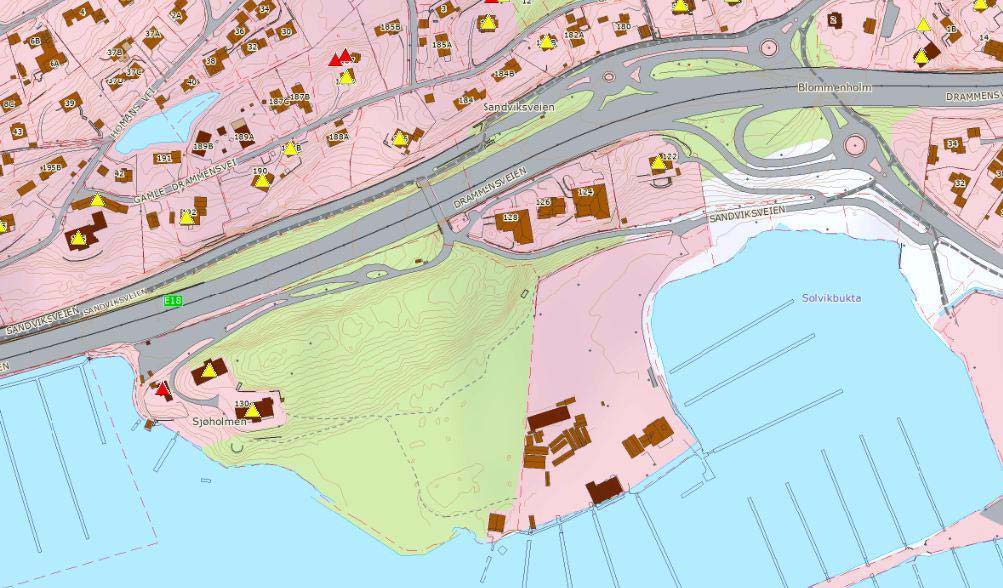 verdi som markerer Sandvika som det offentlige sentrum i Bærum. Miljøet har derfor stor symbolverdi og er et av de prioriterte kulturmiljøene i kommunedelplan for Sandvika.