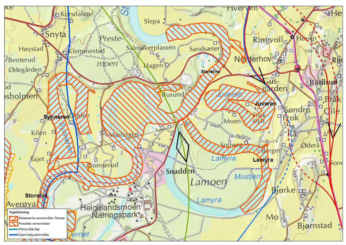 7-56 E16 Skaret Hønefoss: Konsekvensutredning Av de 185 registrerte naturtypeområdene, er 33 definert som utvalgt naturtype i henhold til Naturmangfoldloven med tilhørende forskrifter.