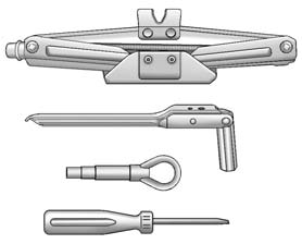 Z ADVARSEL ARSEL Oppbevar alltid jekk, reservehjul, verktøy og annet nødvendig utstyr på riktig sted. Jekk, reservehjul og annet utstyr skal ikke oppbevares i kupeen.