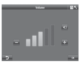 BRUKSANVISNING FOR NAVIGASJONSSYSTEMET 9-61 6.1 1 VOLUM, Trykk på Volume i skjermbildet Settings (Innstillinger) (bilde 6.3) for å komme til Volume -skjermbildet (bilde 6.5).