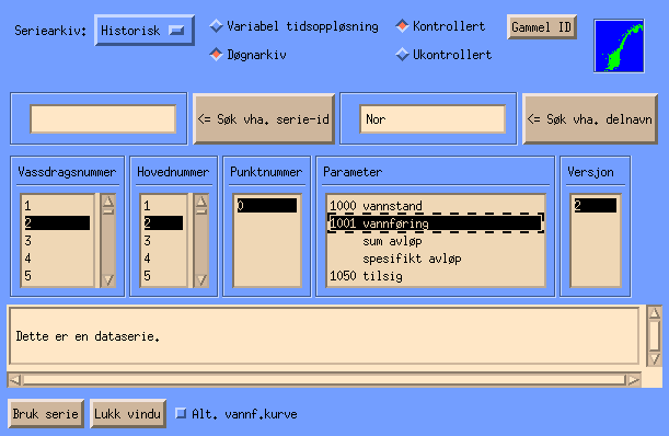 alternativ vannføringskurve, og i ROUTING-programmet