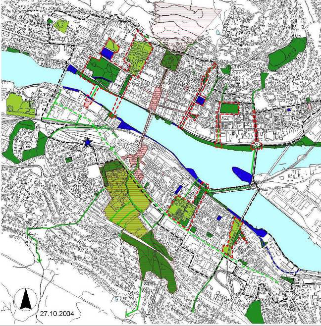 Figur 21. Utdrag av grøntplanen, pr oktober 2004. [Kilde: Drammen kommune] Kontorutvikling og nye arbeidsformer Mye av mitt engasjement var som sagt rettet mot det indremedisinske.