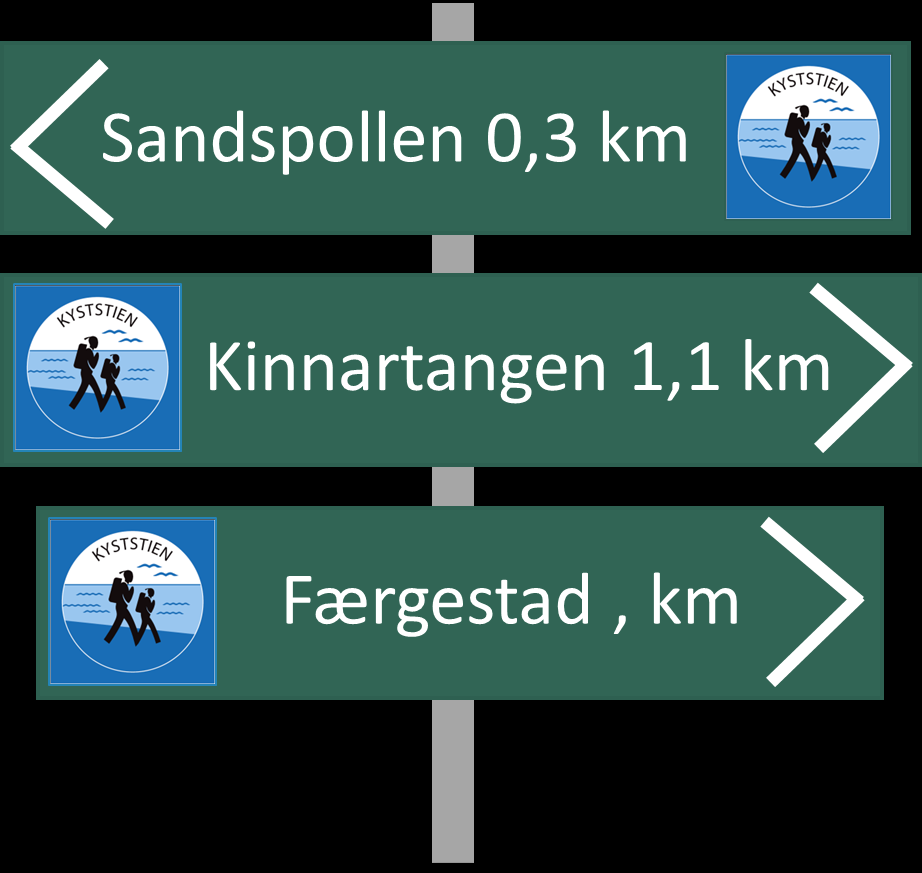 Skiltmalen er en konkretisering av Merkehåndboka og illustrerer anbefalingene for