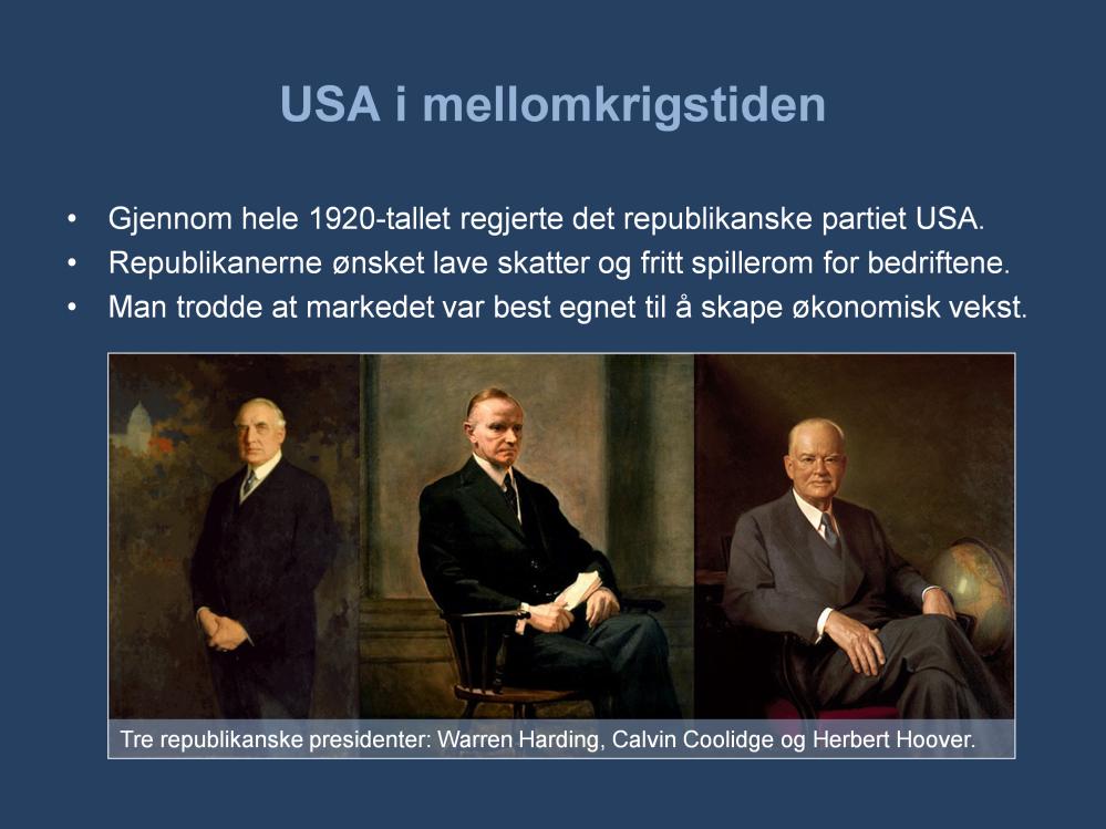 Under den første verdenskrig hadde de amerikanske myndighetene økt skattesatsene i landet, men dette skulle snu.