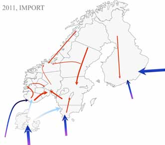 Konseptvalgutredning Del 1 Kraftsystemet i dag På svensk side er det meste av forbruket knyttet til de store byene i sør. Produksjon i dette området kommer fra kjernekraft.