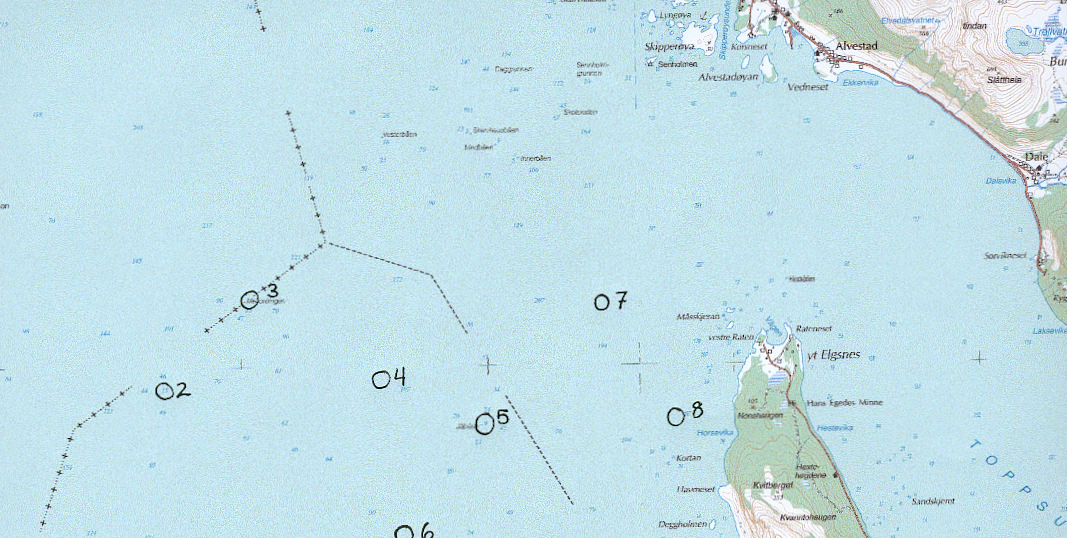 62 en videre se omtrentlig hvor hver plass ligger, men det er bare når en er på sjøen og orienterer seg derfra at en nøyaktig kan finne de rette plassene.