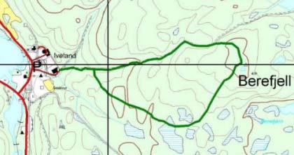 tjønna like ved høyeste punkt (Berefjell) : Rundtur, nydelig utsikt (se bildet).