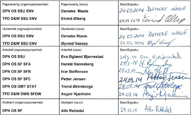 Tittel: Årsrapport til Miljødirektoratet 2013; Statfjordfeltet Dokumentnr.