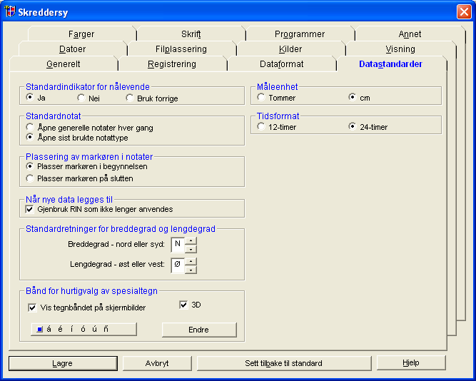 2.4.2. Datastandarder Under arkfanen