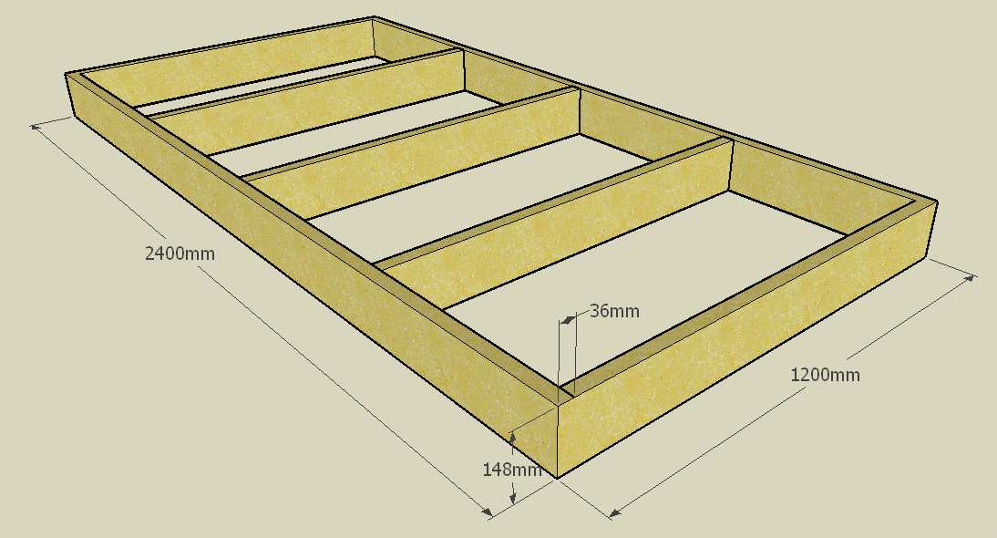 DEL 3 Bygg- og nleggsteknikk Oppgve 13 Tegningen over viser et jelkelg. Dimensjonen på jelkene er 148 mm x 36 mm.