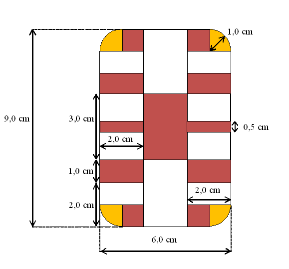 Oppgve 14 Regn ut forholdet mellom relet til de røde og til de hvite feltene på figuren.