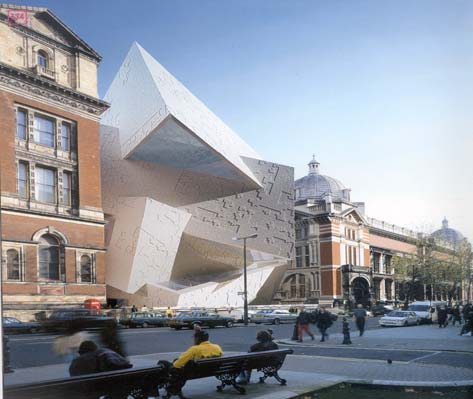 Kapittel 3 Teoriar om byplanlegging Figur 3. 6: Prosjekt for utviding av Victoria and Albert Museum, London Arkitekt: Daniel Libeskind. Kjelde: (Libeskind 2001).