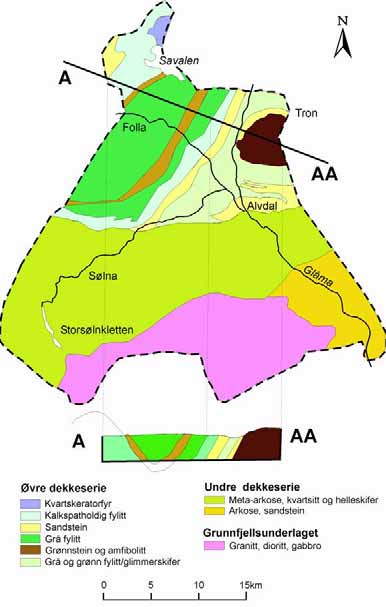 GRÅSTEINEN 4 SIDE 7 Alvdal kommune - et naturog kulturdokument Norges geologi er preget av løsmasser og fast fjell. Løsmassene ligger som et usammenhengende teppe over berggrunnen.