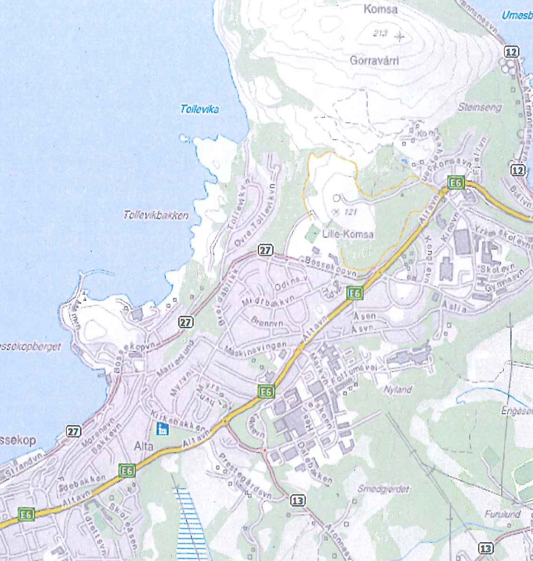 Skisse som viser foreslått område: 6 Private/offentlige løsninger - driftsform Kommunen bør vurdere om byggingen av dag- og arbeidssenteret skal skje i regi av kommunen eller privat utbygger.