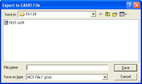 3. Overføre data mellom en datamaskin og en kalkulator i fx-9860g-serien/fx-9750gii/fx-7400gii 2. Høyreklikk med musen. 3. Velg [Export] i lokalmenyen som vises.