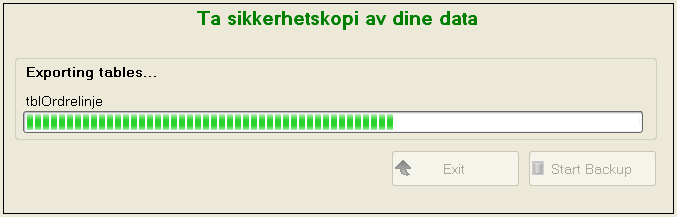 gi vår backup et annet navn, for eksempel et navn som inneholder dato slik at vi kan lagre flere sikkerhetskopier på samme