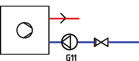 2.2.1.1 Flere enn 2 varmepumper* To varmepumper kan kobles via vekselventiler for å veksle ladingen mellom varmtvannstanken og varmesystemet.