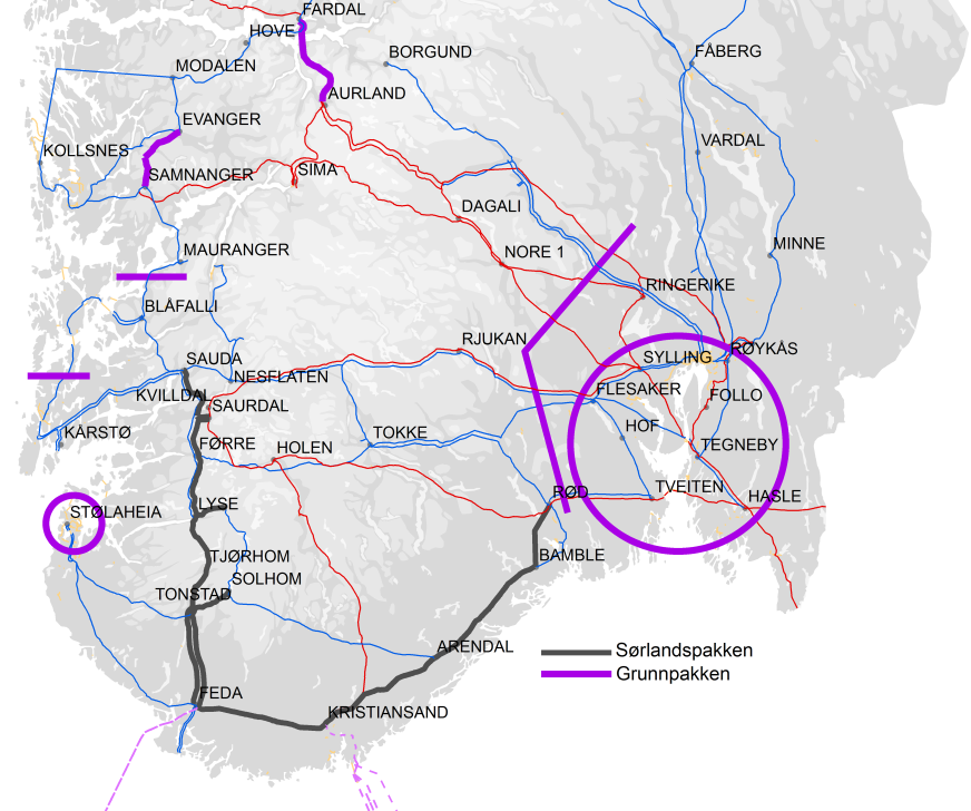 4 Tiltak er nødvendig uavhengig av tilknytningspunkt Følgende nettforsterkninger er nødvendige uavhengig av landingspunkt for nye utenlandskabler: Sørlandet: Etablere og drifte Sauda-Feda på 420 kv