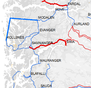 5.4 Samnanger mye produksjon, men svakt nett Samnanger ligger i nærheten av Bergen. I dag går det tre ledninger på 300 kv inn til Samnanger.