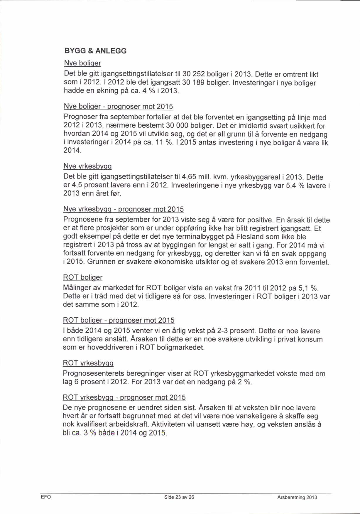 BYGG & ANLEGG Nye boliqer Det ble gitt igangsettingstillatelser fl 30 252 boliger i 2013. Dette er omtrent likt som i 2012. 2012 ble det igangsatt 30 189 boliger.