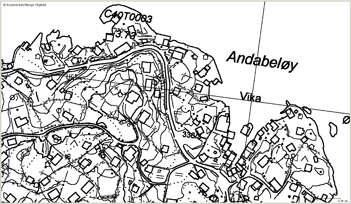 Området ligger øst i bebyggelsen på øya og er delt i tre teiger, B1, B2 og B3 (se