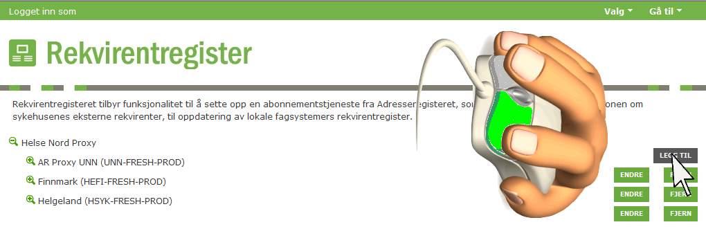 Autopush: Hvorvidt Adresseregisteret automatisk kan sende nyopprettede kommunikasjonsparter til fagsystemet.