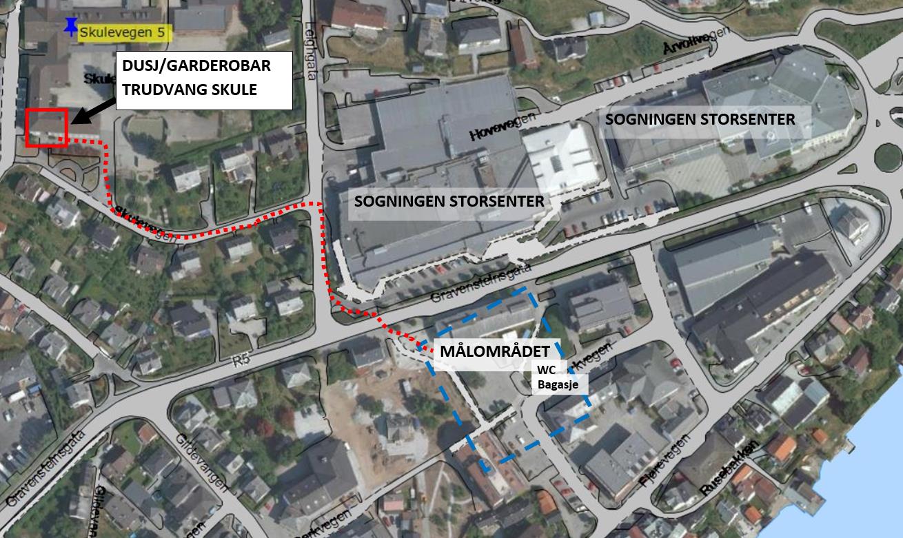 6 Målområde i Sogndal Målgang i Sogndal er i sentrumsparken.