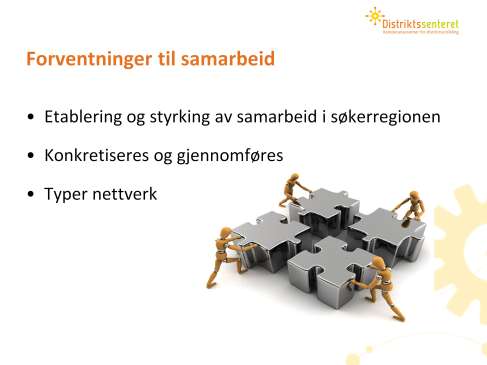 H «Å samarbeide dårlig er verre enn å ikke samarbeide i det hele tatt» Fase 1 i ByR stiller krav om etablering og styrking av samarbeidet internt i søkerregionen Involvering av f eks næringsliv,