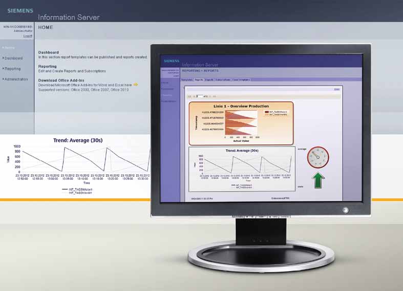 Nytt rapporteringsverktøy for WinCC SIMATIC Information Server er navnet på Siemens nye rapporteringsverktøy.