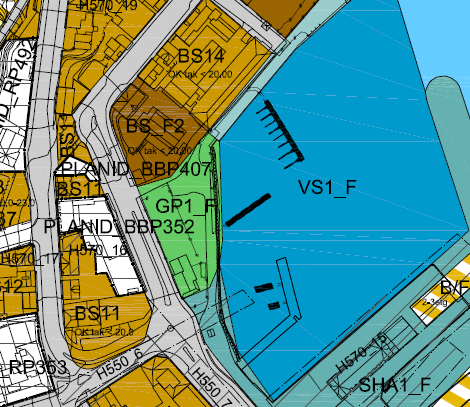 3. Utredning av nye tiltak Område nr. 1: GP1_F Dagens arealbruk Regulert havn og parkering.