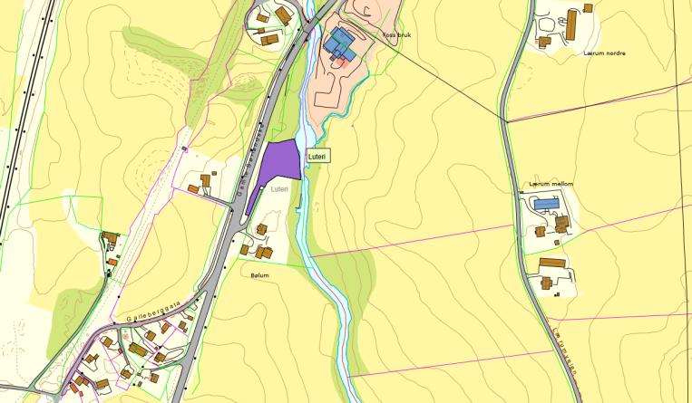 N-5 Luteri konsekvensutredning Dagens formål: LNF-område Foreslått formål: Næringsbebyggelse Arealstørrelse: 3 daa Forslagsstiller: Ivar Bonden : Luteribygningen benyttes i dag til privat lager.