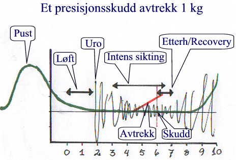 39 39 Figur: 9 Her ser vi mange parametere tegnet inn. Uroen i våpenet, pustepausen og avtrekket.