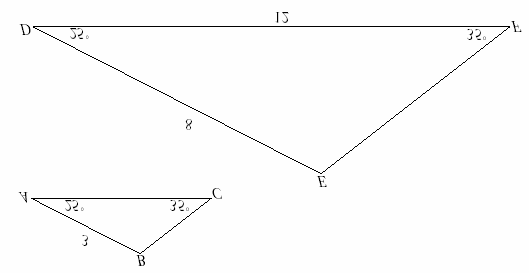 Oppgave 44 (Geometri, -95) P9 Trekantene ABC og DEF er formlike.
