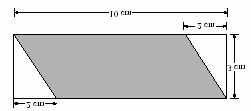 Oppgave 96 (Målinger, -95) V4 Figuren under viser et skyggelagt parallellogram inne i et rektangel. Hvor stort er arealet av parallellogrammet?