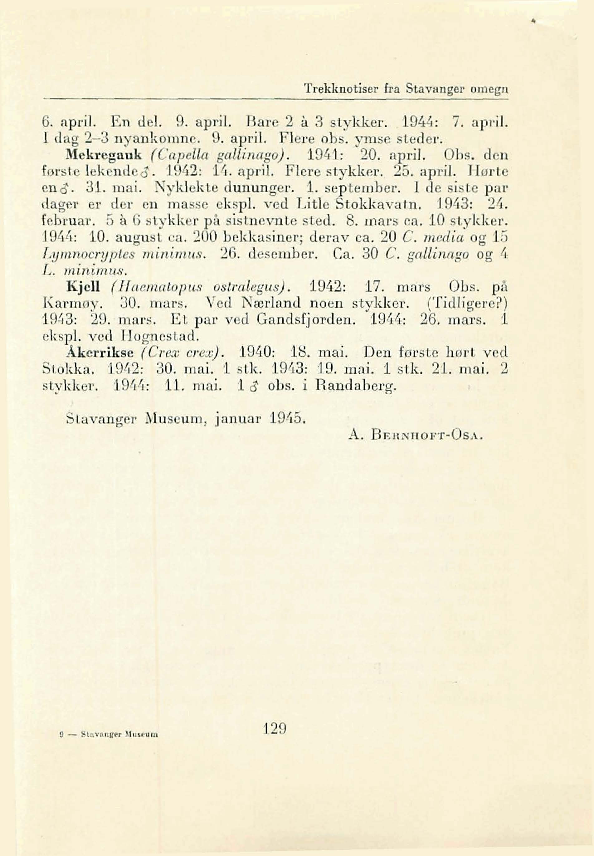 Trekknotiser fra Sta\ angel' omegn. apl'il ' TI ti 1... pri\. Bare it 3 sl.+k r. 1944: 7. a I'il. I dag _- unhomn.. apri1. Fl r Db. Tm'c \.ed r. M kregauk ( 'a p Ua ga llilla ao). i IL 20. april. 1. cl n fol"l l k n l <3.