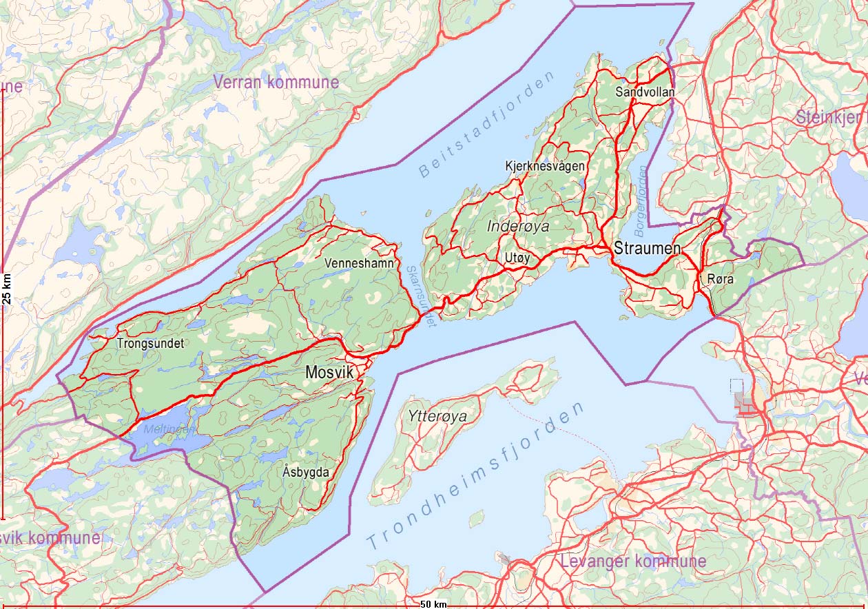 1.1. Presentasjon av 1756 Inderøy. Kilde: Inderoy.kommune.no/kart 1.1.1. Areal. Landareal Sjøareal Kystlinje Total areal 1756 Inderøy 364000 da 195000 da 175 km 559000 da 1.1.2. Befolkning.