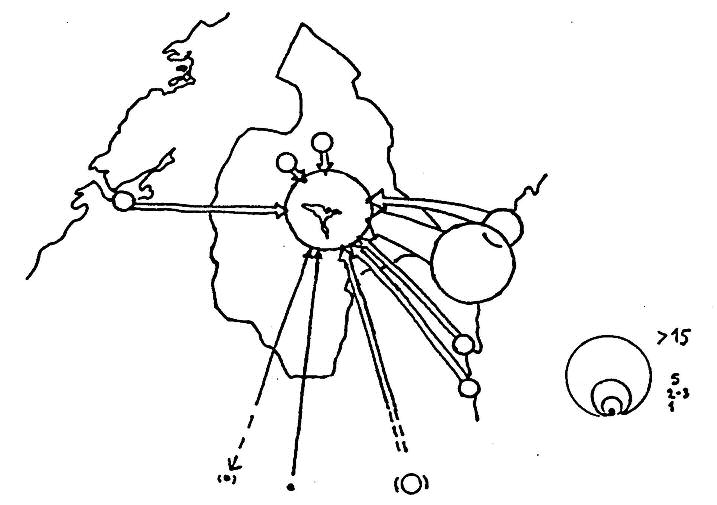 191 Figur 2 De burskapssökandes ursprungliga hemvist. Källa: HLA, D IV c:4, A V:26-28 och Bromé1936:84f och Olofsson1998:26. obyggda staden och det fanns heller inga medel att tvinga dem att flytta.