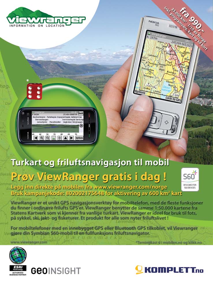 ViewRanger er et unikt GPS navigasjonsverktøy for mobiltelefon, med de este funksjoner du nner i ordinære frilufts GPS'er. ViewRanger benytter de samme 1:50.