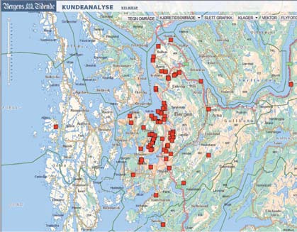 Vi bruker også løsningen til å finne områder for fulldistribusjon og andre markedsaktiviteter.