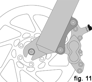 4. Noen sykkelbremser er utstyrt med en bremsestyrkemodulator, en liten, sylindrisk innretning som bremsekontrollkablene går gjennom og som er designet for å sørge for en mer progressiv bruk av