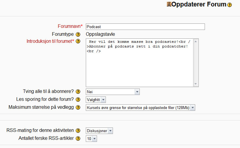 6 Læring rett i lomma 4 RSS fra Moodle og Fronter mm. RSS i Moodle For å få RSS til å fungere i Moodle må dette aktiveres på katalognivå og på modulnivå.