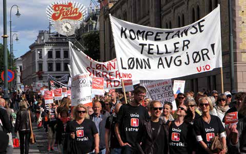 LEDER Lønsoppgjer i det blå Dei to siste lønsoppgjera under dei raud-grøne har ikkje vore dundrande suksessar for Unio. Vert det betre no?