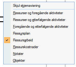 En ny nyttig form (skjema), en task form kom opp. Default kommer den opp med informasjon om resources & predecessors.