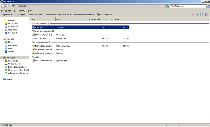 Figur 20 Programvinduet til Windows Utforsker.