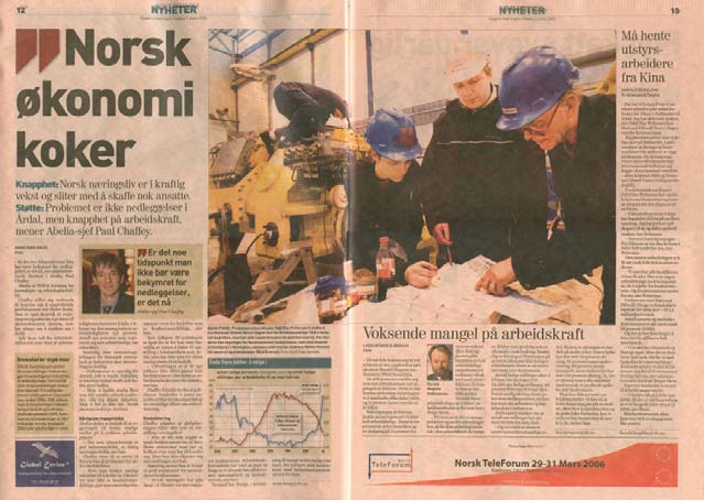 Det er stor aktivitet i norsk økonomi for tiden (Over: Dagens Næringsliv 3. mars 2006). Det er bra - så lenge det fører til at arbeidsledigheten går ned.