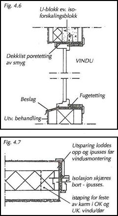 Ved dekketykkelse opp mot 200mm kan en normalblokk deles og benyttes som kantblokk (petring). Trebjelkelag legges direkte på avrettet murkrone/iso-forskalingsblokk.