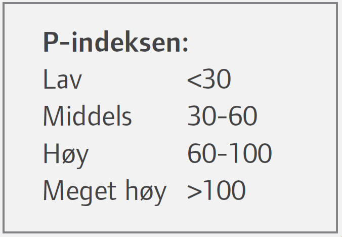 Andre arealer kan få en lav P-indeks uten gjennomføring av miljøtiltak.